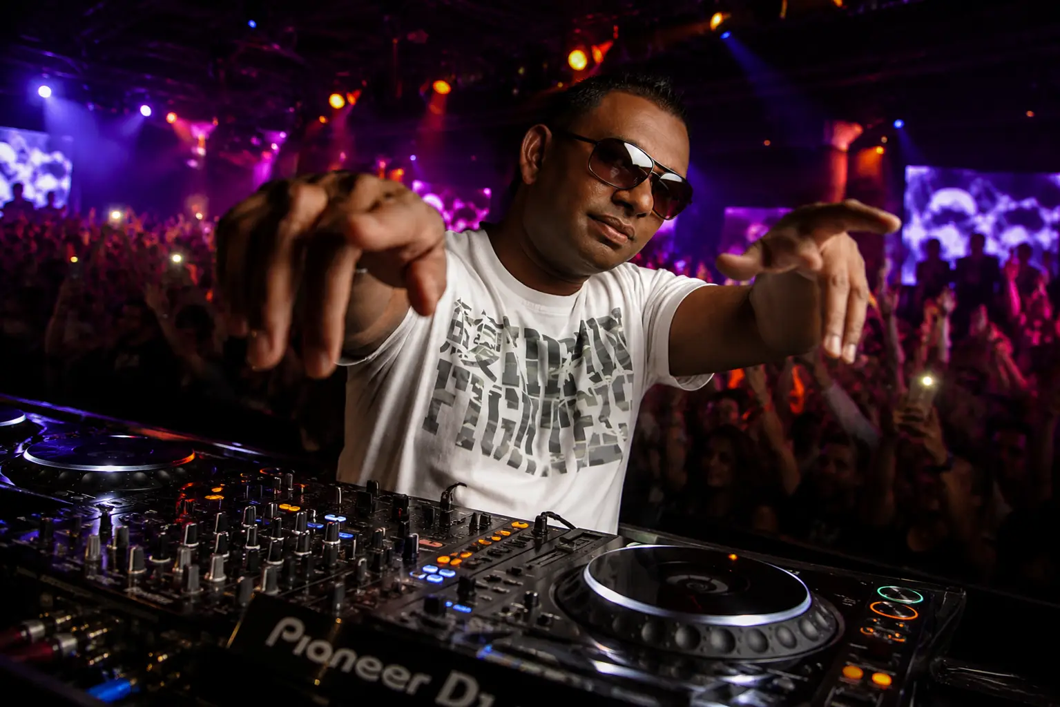 DJ Anush performing live at a Melbourne nightclub event